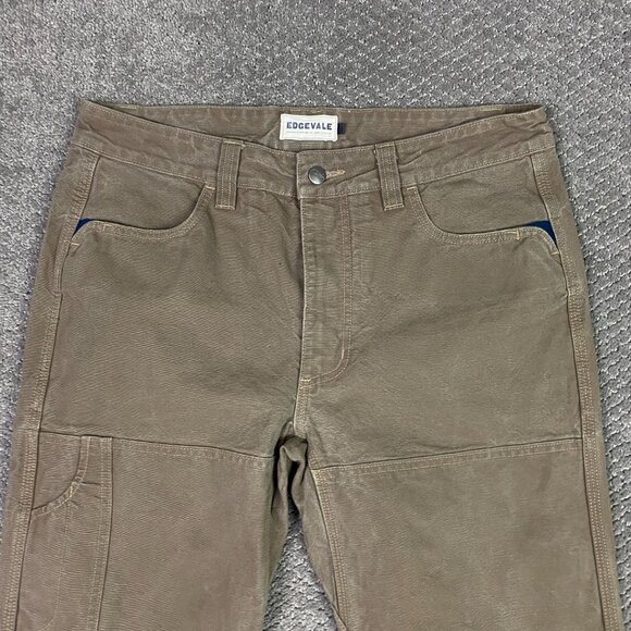 Edgevale Pants Men's 34 x 30 Fits 35 x 29 Brown Double Knee Work Cordura Fabric - Picture 2 of 16
